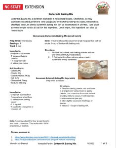 Buttermilk Baking Mix Handout